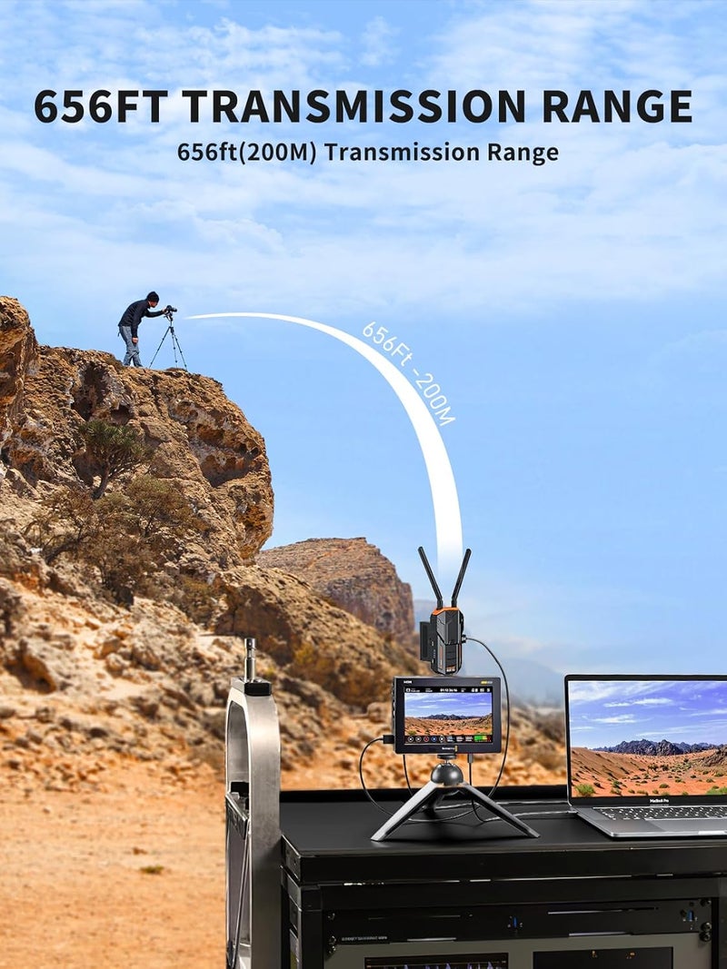 Lemorele Wireless Video Transmission System HDMI Loopout Wireless Video Receiver with 1 * 4400 mAh Batteries for Photography, Videography, Cinematography - Image 4